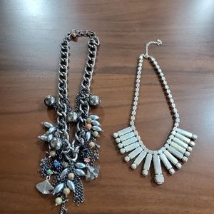 Necklaces, silver tone